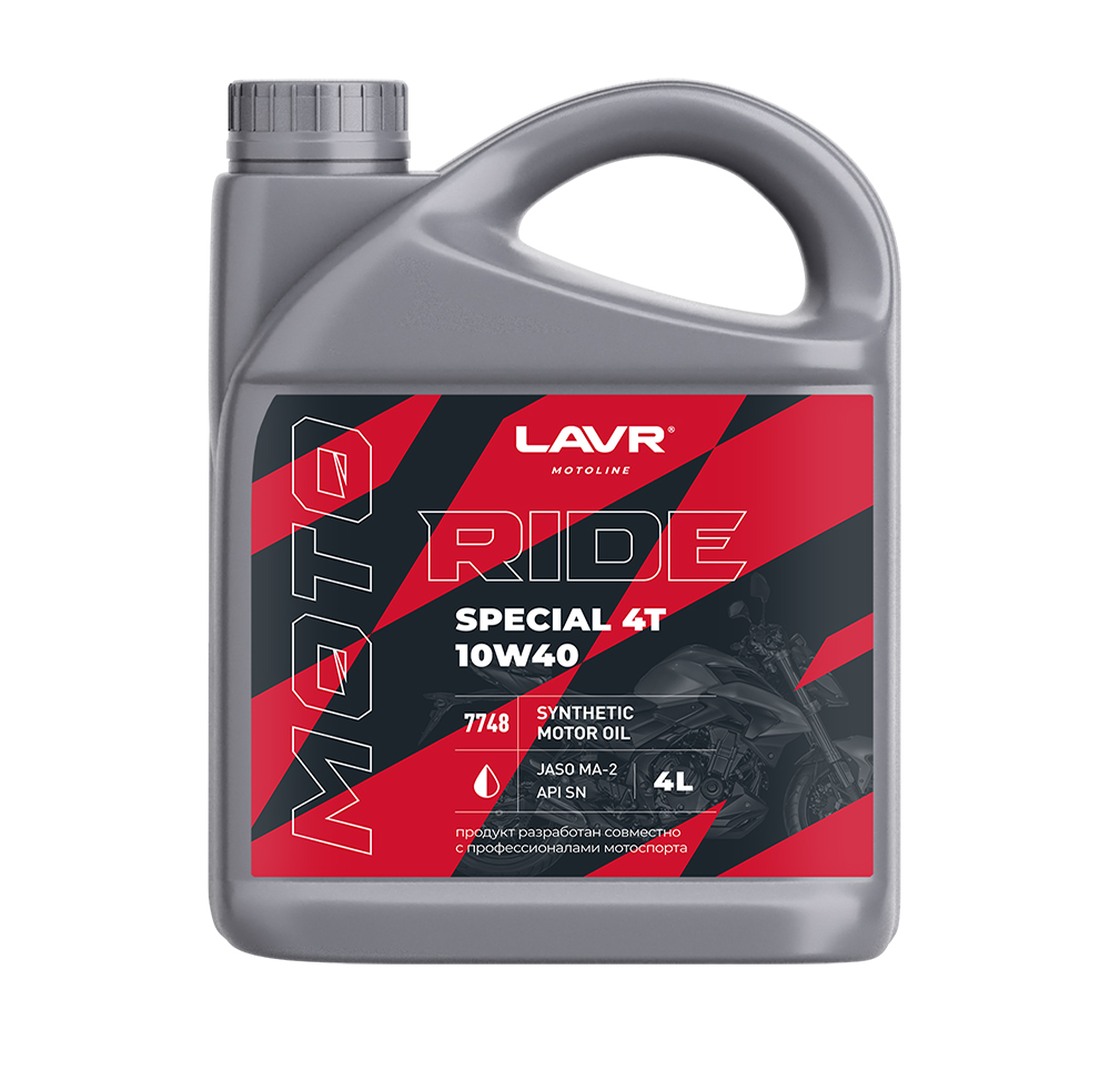 Моторное масло LAVR MOTO RIDE SPECIAL 4Т 10W40 SN, 4 л