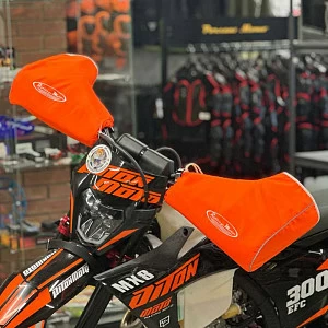 Муфты Rolling Moto на руль оранжевые, флисовые твердые