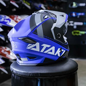 Шлем мотард ATAKI JK802 Splash (син/сер мат, S)