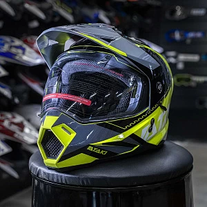 Шлем мотард ATAKI JK802 Valor (кисл желт/сер глянц, S)