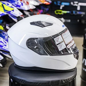 Шлем интеграл с очками ROCKOT RM-133 Solid White (бел глянц, XL)