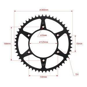Звезда ведомая стальная SMP-R0210 51T  SM-PARTS (JTR 210 51)